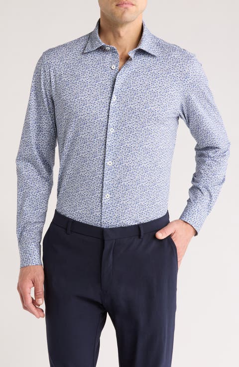 Stretch Cotton Button-Up Shirt