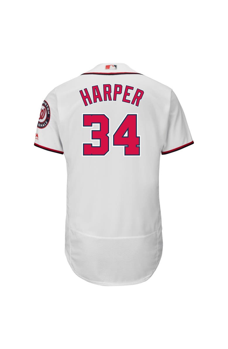MAJESTIC Men's Majestic Bryce Harper White Washington Nationals 2017 Flex Base Authentic Jersey, Alternate, color, 