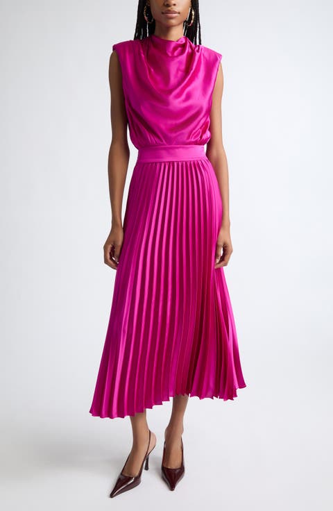 Farah Pleated Midi Dress