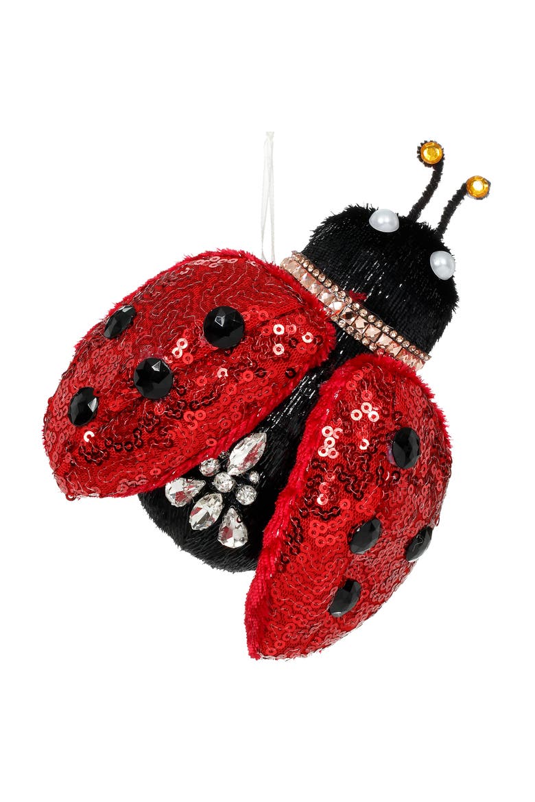 Sequin Ladybug Ornament, Set of 12, Main, color, Red