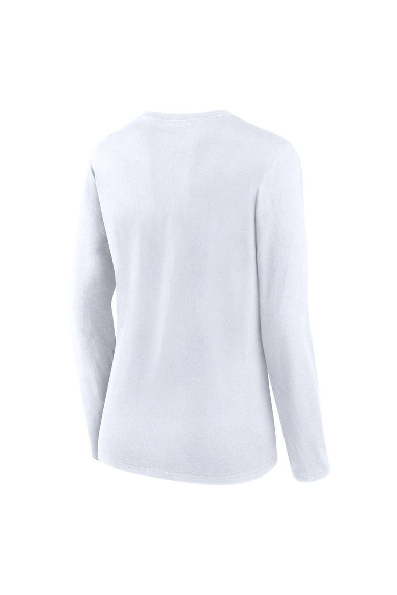 Women's Fanatics Branded  White Los Angeles Dodgers Lightweight Fitted Long Sleeve T-Shirt, Alternate, color, White