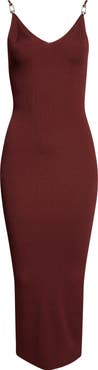 Versace Safety Pin Rib Knit Midi Dress