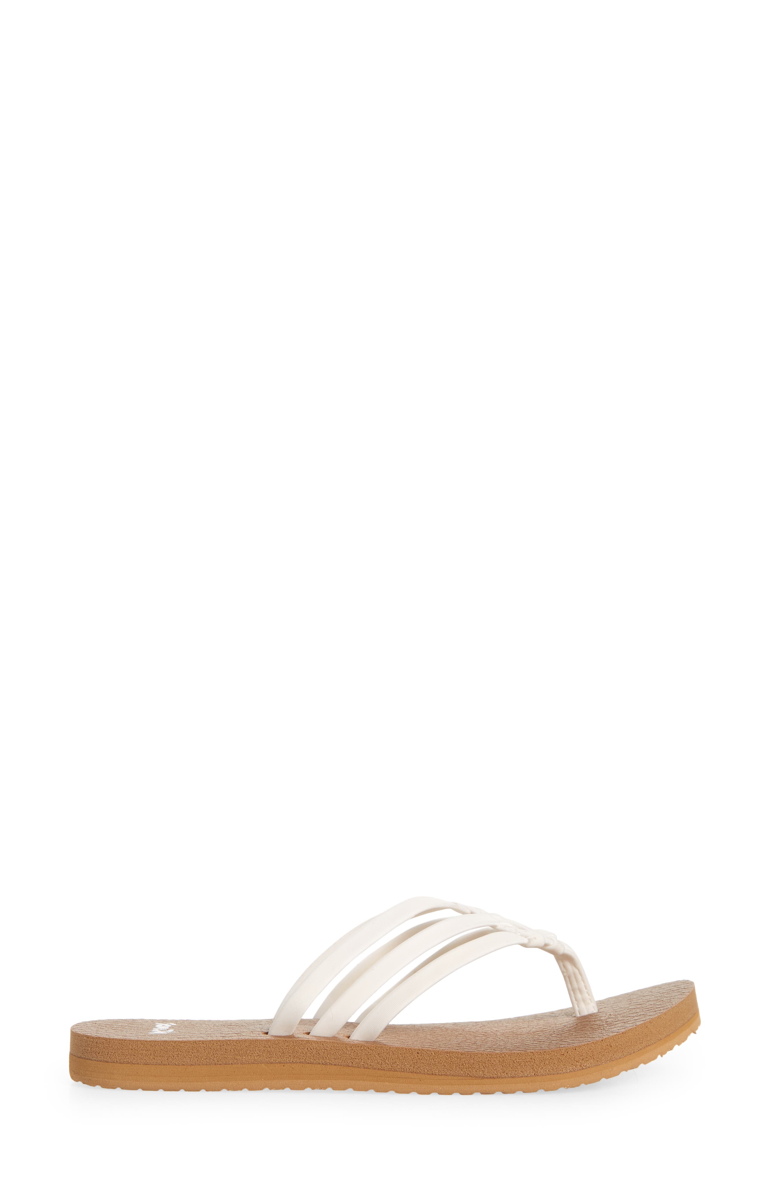 Sanuk Yoga Sandy Flip Flop, Alternate, color, Tan/White