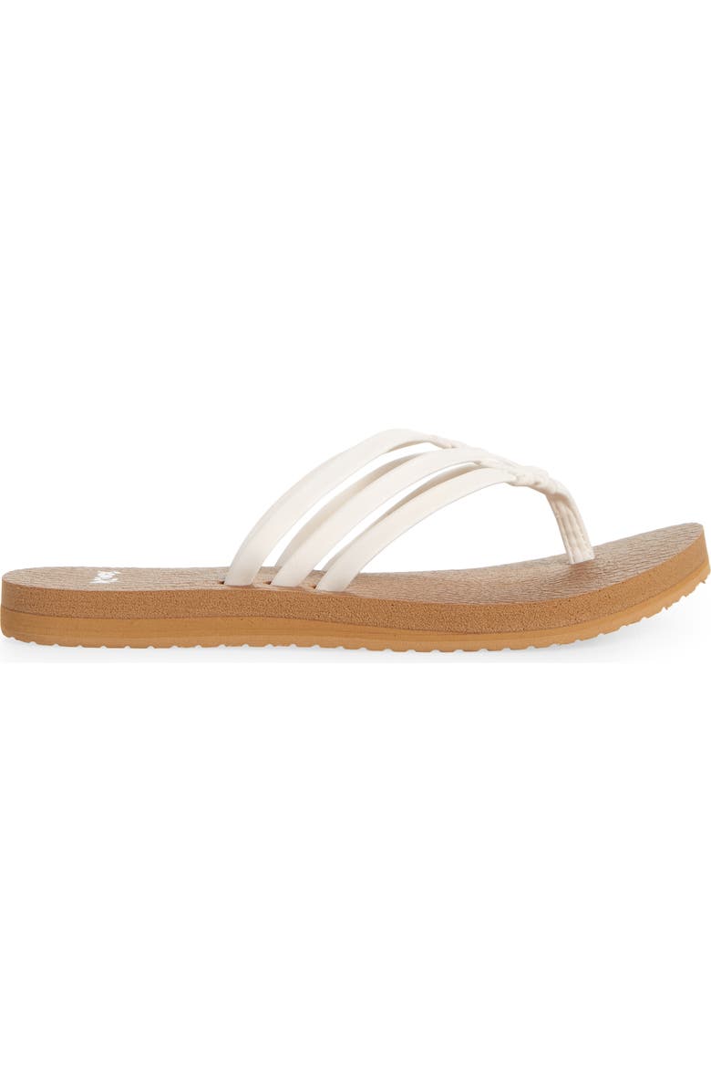 Sanuk Yoga Sandy Flip Flop, Alternate, color, Tan/White