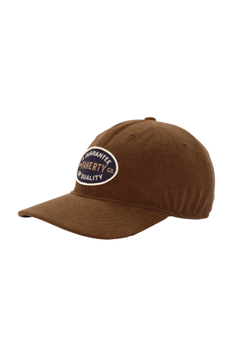 Faherty Corduroy Baseball Hat, Main, color, Brown