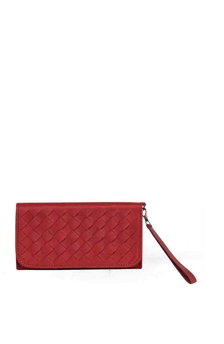 Deux Mains Woven Wristlet Wallet, Main, color, Red