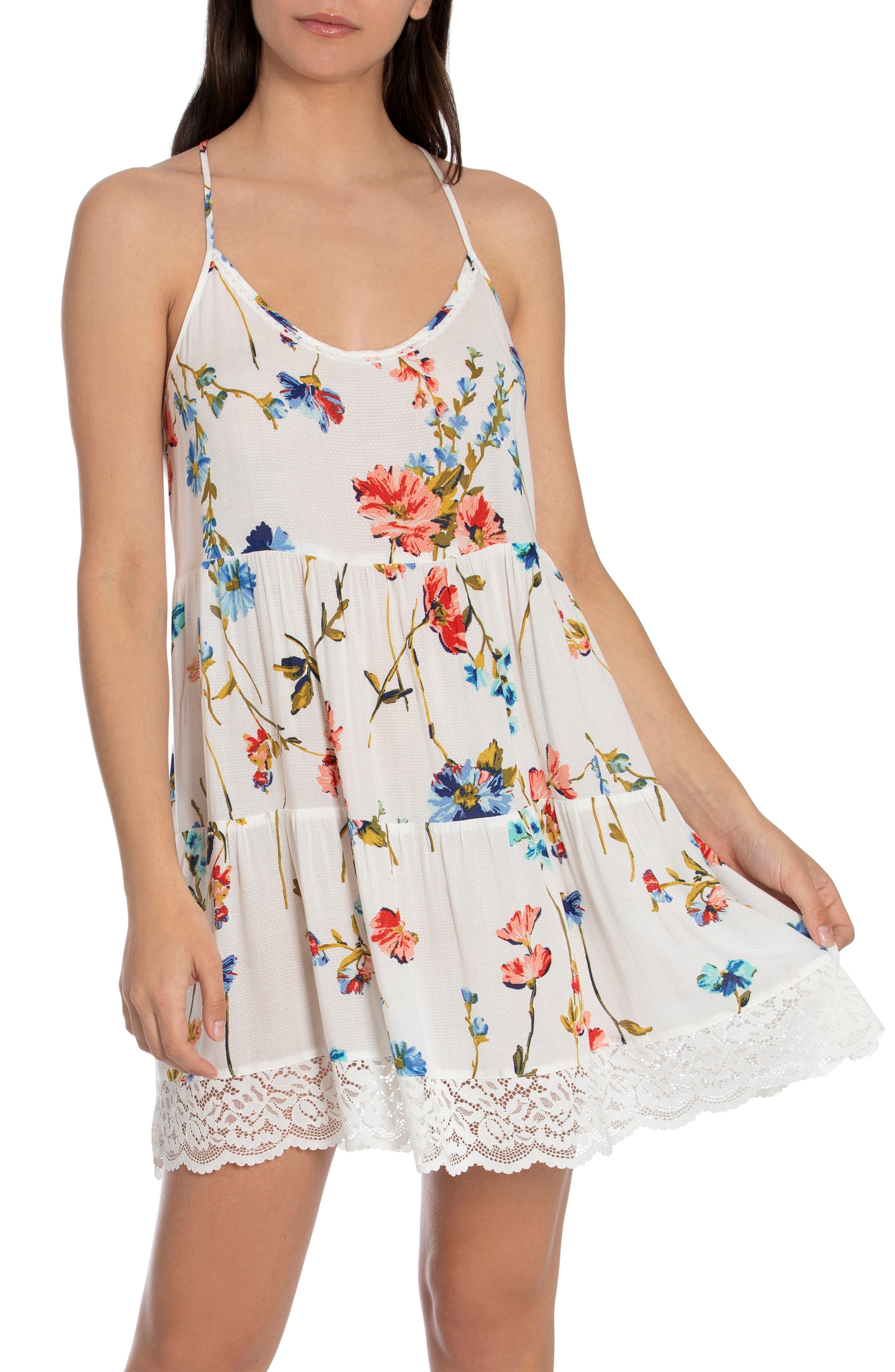 In Bloom by Jonquil Floral Lace Hem Chemise (Women) | Nordstromrack