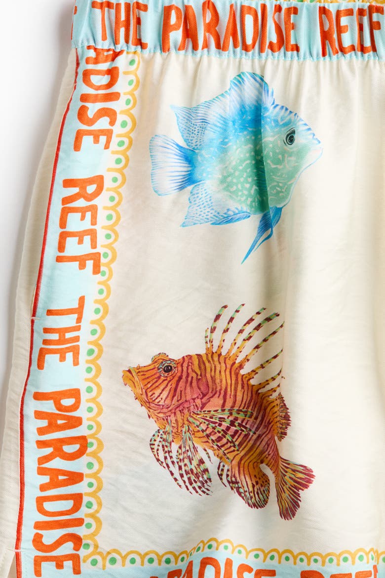 Patterned Shorts, Alternate, color, White/fish