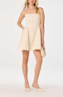 Natalya Embroidered Lace Cotton Blend Minidress