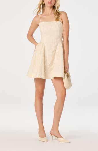 Natalya Embroidered Lace Cotton Blend Minidress