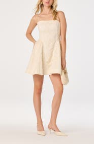 ASTR the Label Natalya Embroidered Lace Cotton Blend Minidress