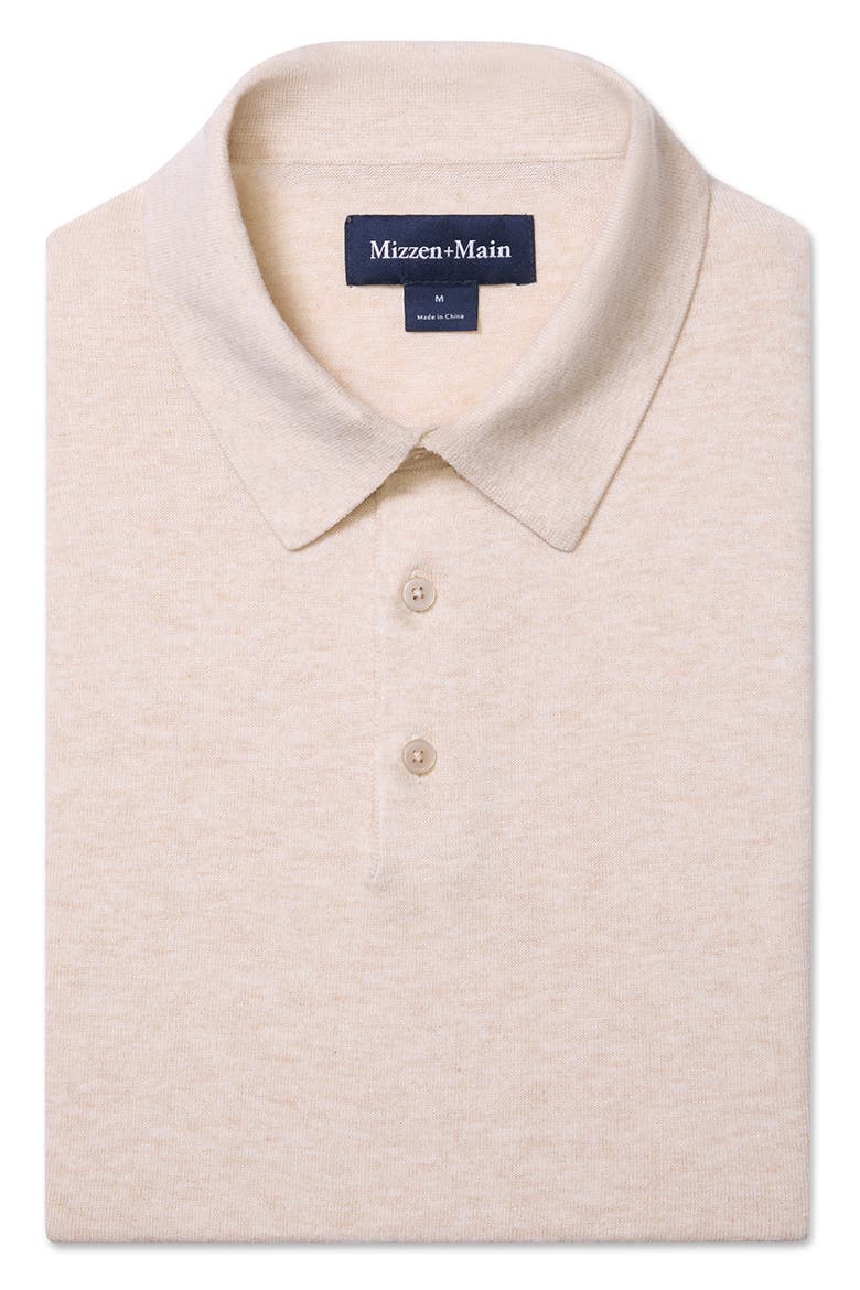 Ashe Cotton Blend Performance Sweater Polo, Alternate, color, OAT HEATHER