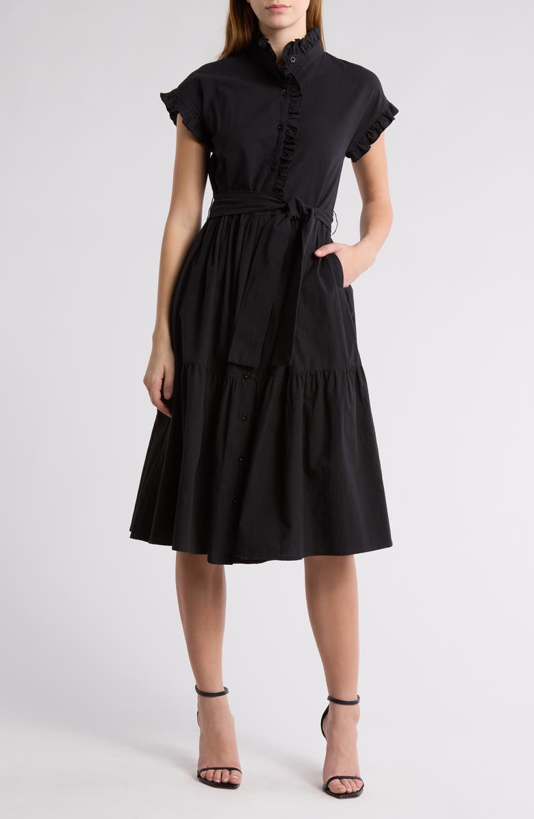 AREA STARS Chloe Ruffle Shirtdress, Main, color, 