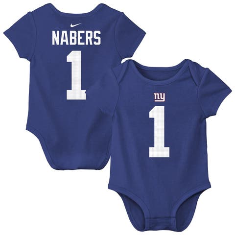 Newborn & Infant Nike Malik Nabers Royal New York Giants Player Name & Number Bodysuit