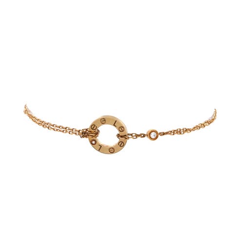 2 Diamonds Love Bracelet 18K Yellow Gold with Diamonds