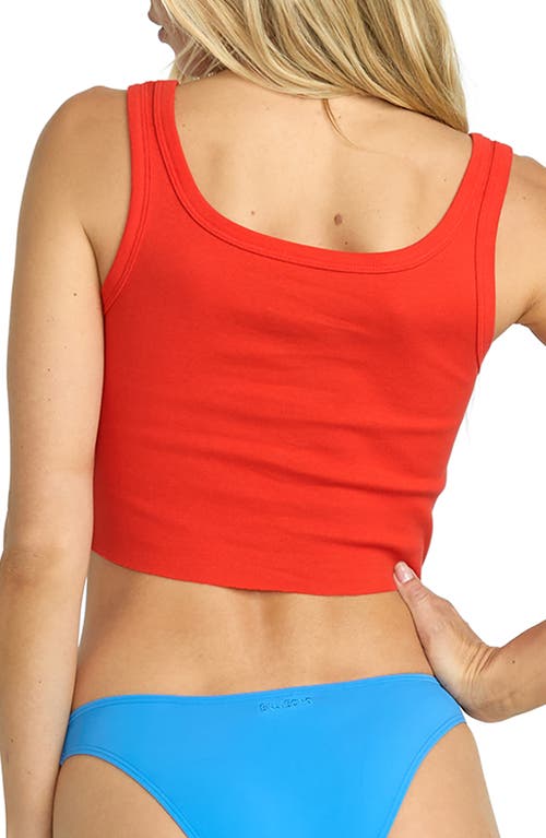 Billabong Hot Daze Cotton Graphic Tank In Red
