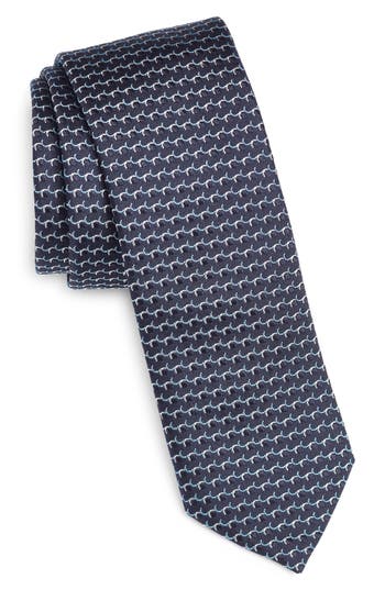 Hugo Boss Boss Geometric Pattern Silk Tie