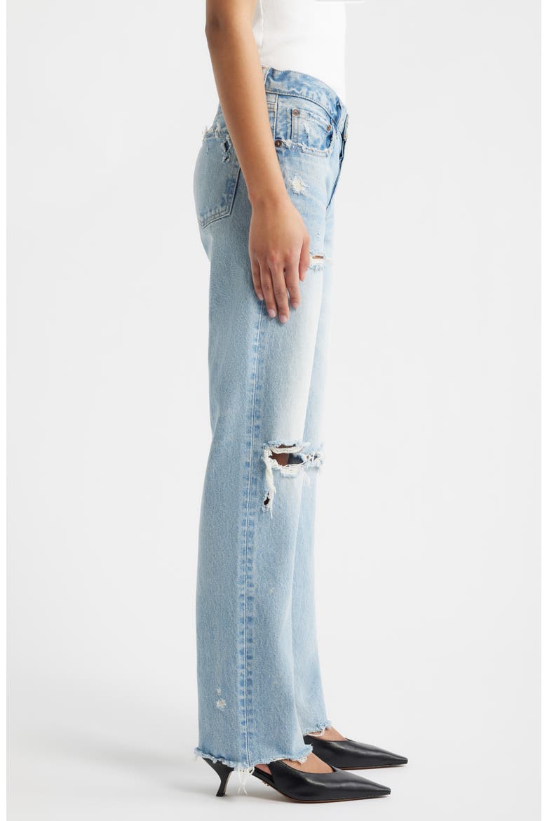 Odessa Ripped Ankle Straight Leg Jeans, Alternate, color, LIGHT BLUE