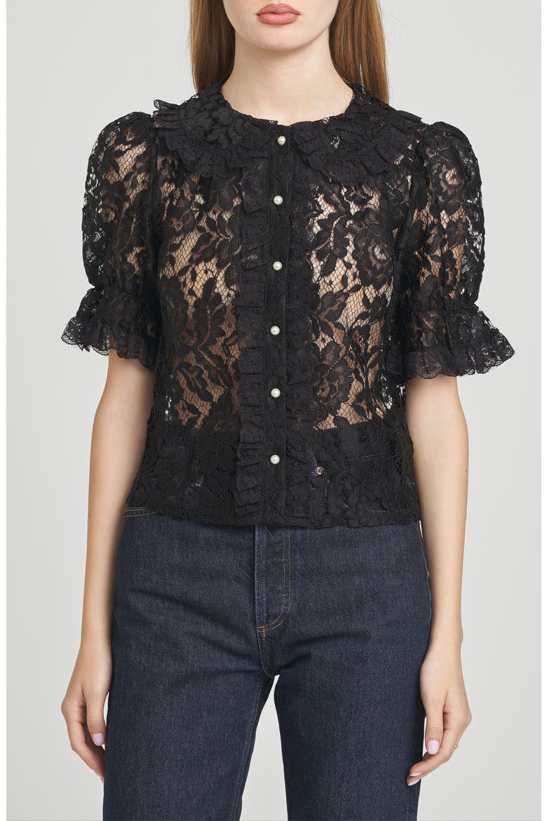 Clarisse Lace Top, Main, color, BLACK