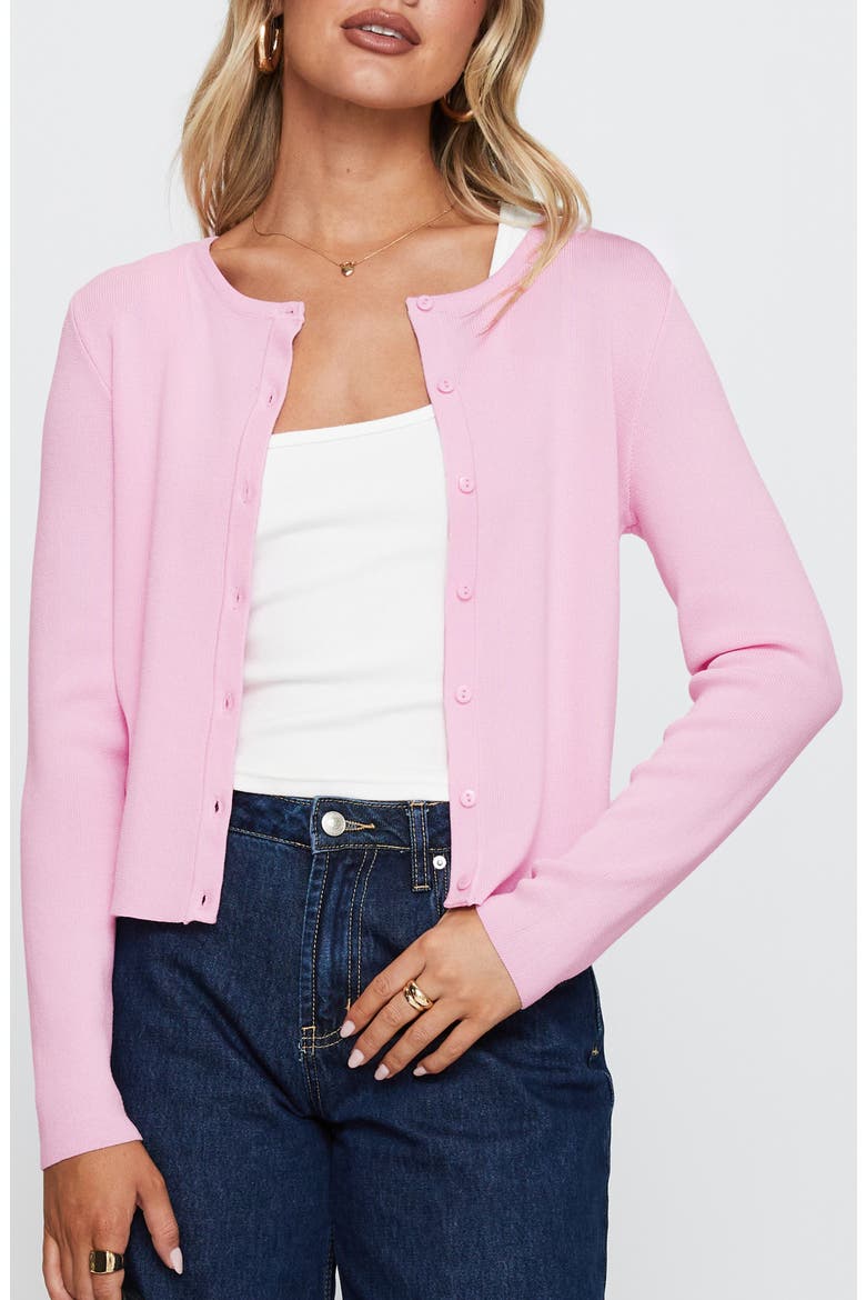 Button-Up Cardigan, Main, color, PINK