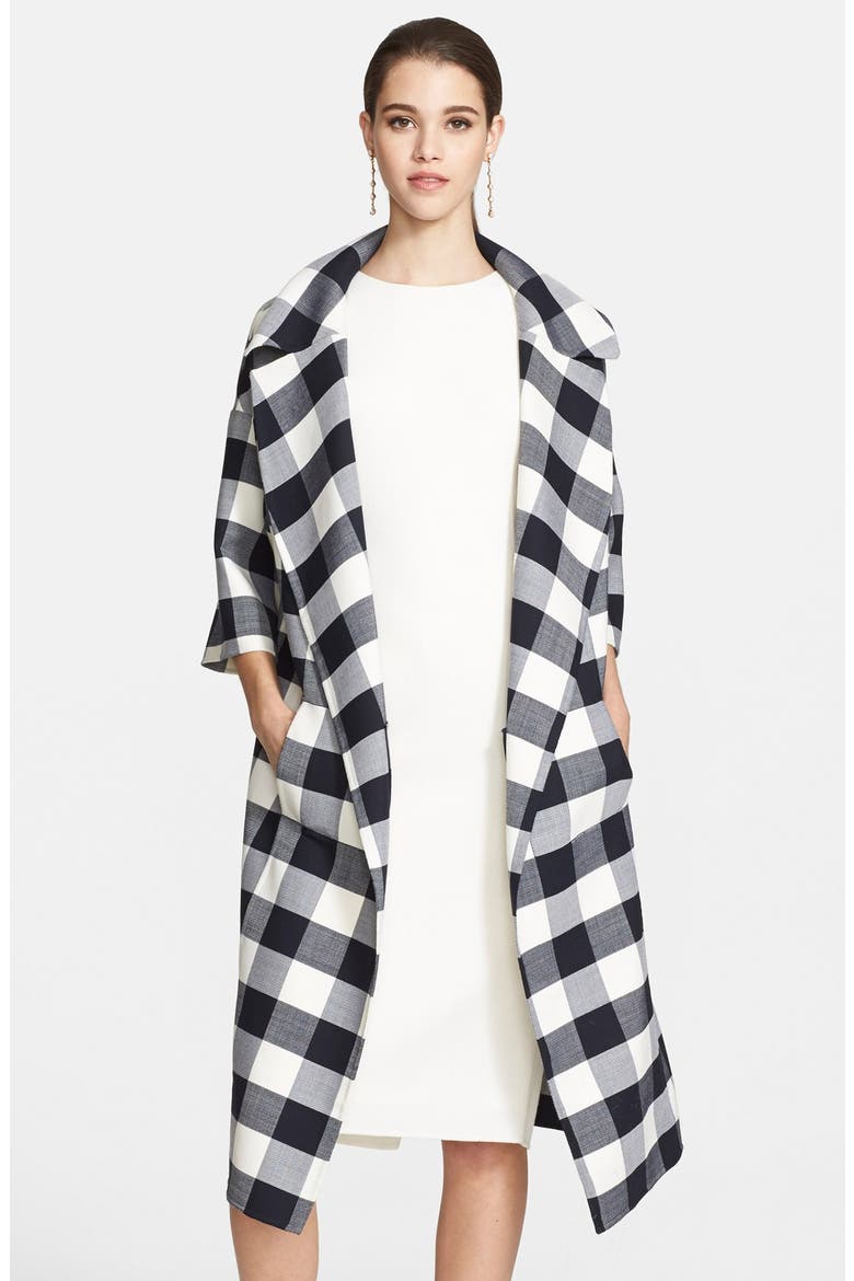 Buffalo Check Long Coat, Main, color, NAVY