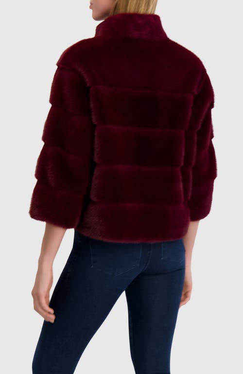 Lyla Grant Fur-free Mink (faux Fur) Jacket In Burgundy