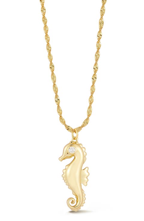 Cubic Zirconia Seahorse Pendant Necklace