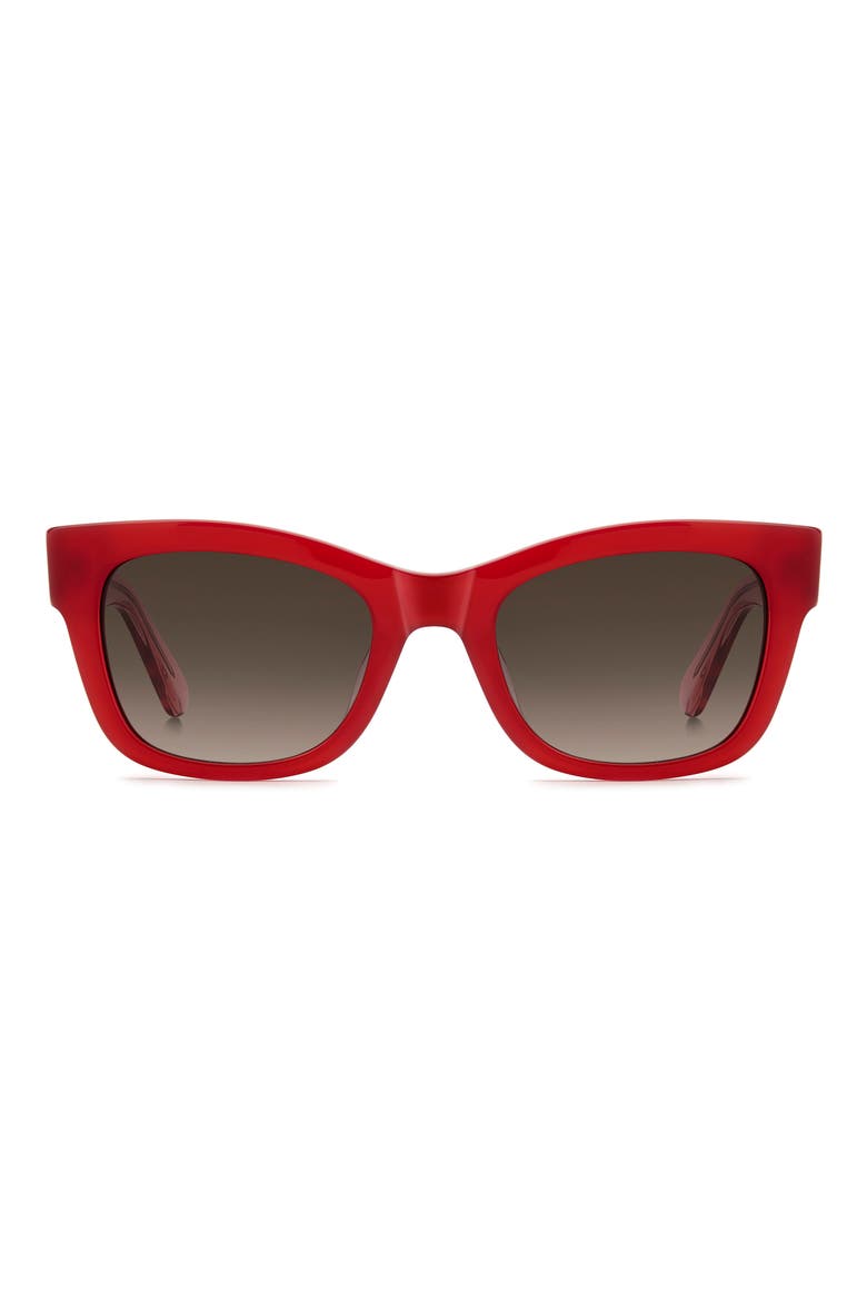 aimee 50mm cat eye sunglasses, Main, color, RED/ BROWN SF
