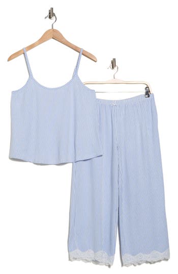 Jaclyn Lace Wide Leg Capri Pajamas