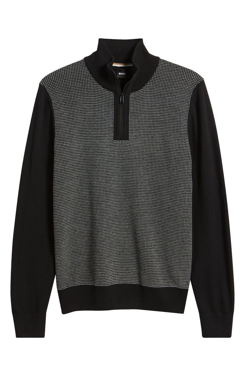 BOSS H-Dambino Wool Blend Quarter Zip Sweater, Alternate, color, 