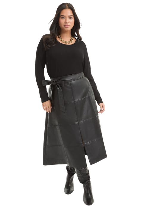 Ribbed Long Sleeve Scoopneck Top (Plus)