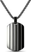 GEOFFREY BEENE Men's Striped Dog Tag Necklace