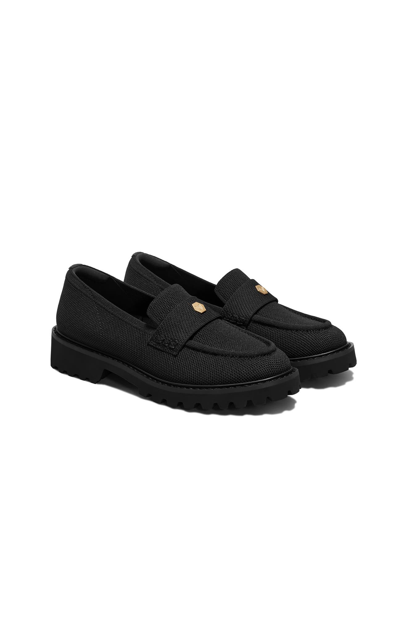 Francesca Round-Toe Platform Chunky Heel Loafers, Main, color, Black