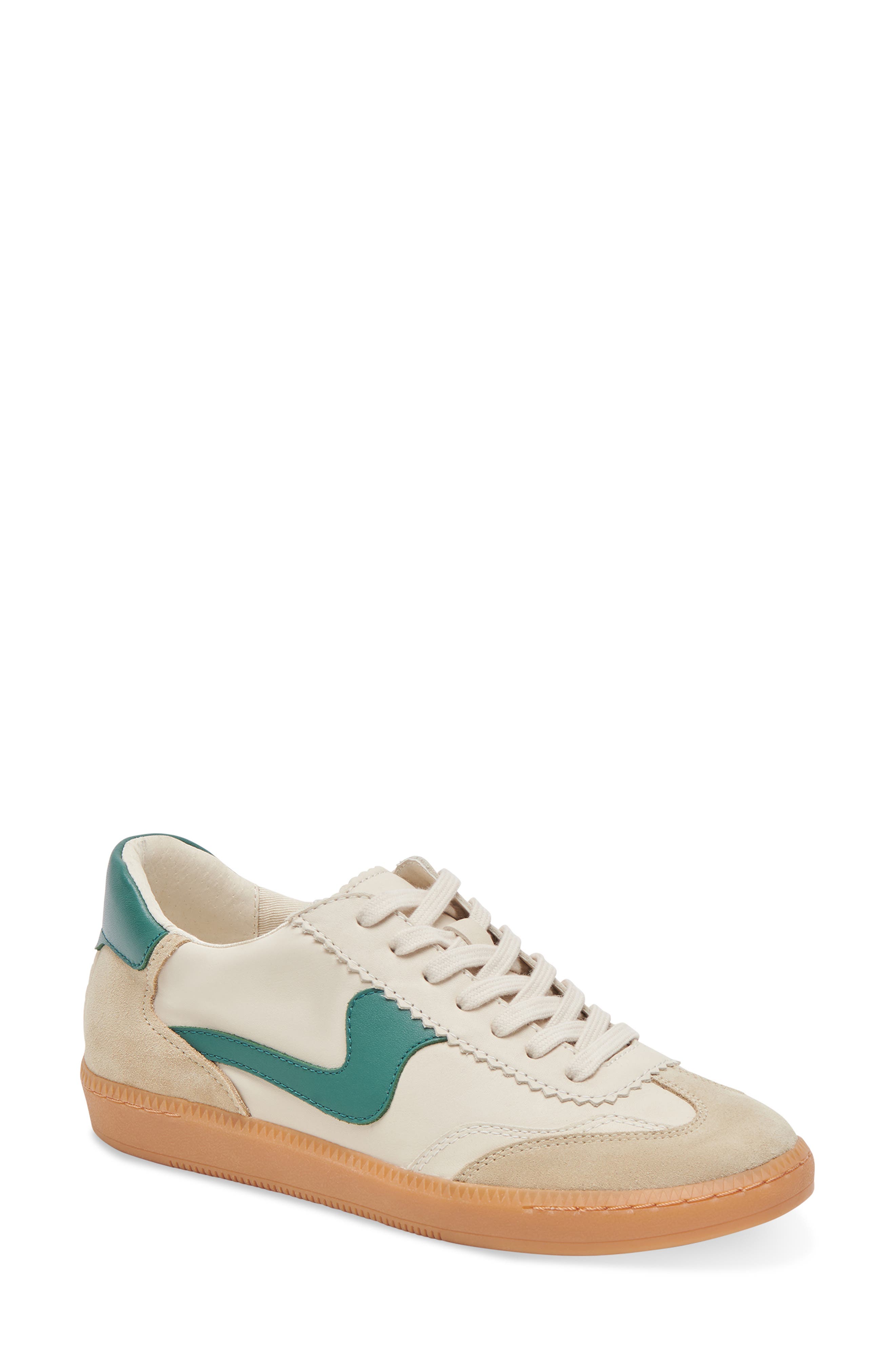 Notice Sneaker, Main, color, WHITE/GREEN LEATHER