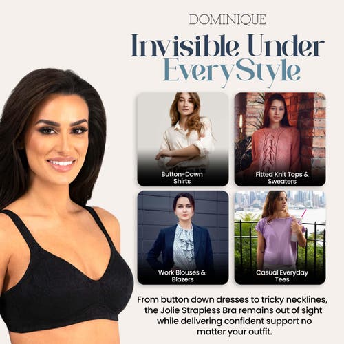 Dominique Intimates Jolie Wire-free Jacquard Soft Cup Minimizer Bra In Black