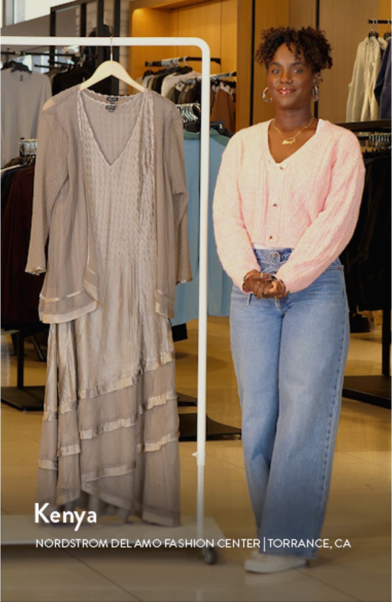 Charmeuse Tiered Hem Dress with Chiffon Jacket, sales video thumbnail