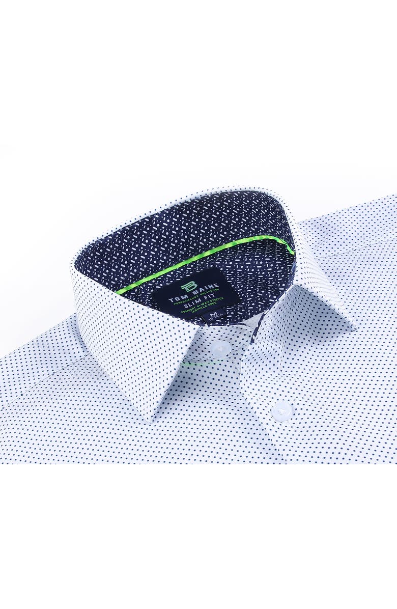 TOM BAINE Regular Fit Performance Stretch Long Sleeve Button Front Shirt, Alternate, color, White