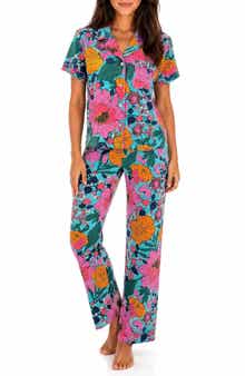 Floral Notch Collar Pajama Set