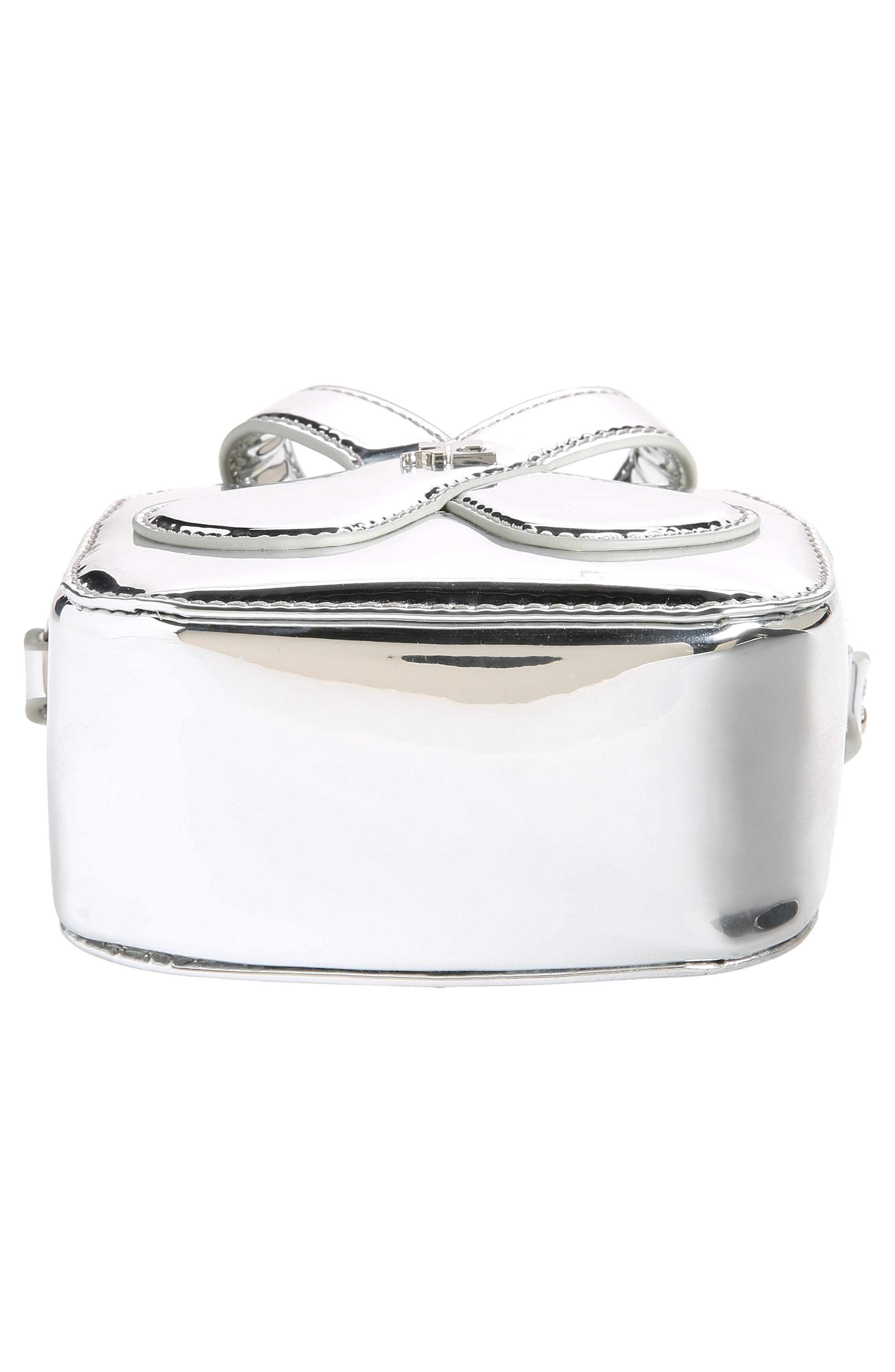 Courrèges Micro Mirror Loop Satin Crossbody Bag, Alternate, color, 