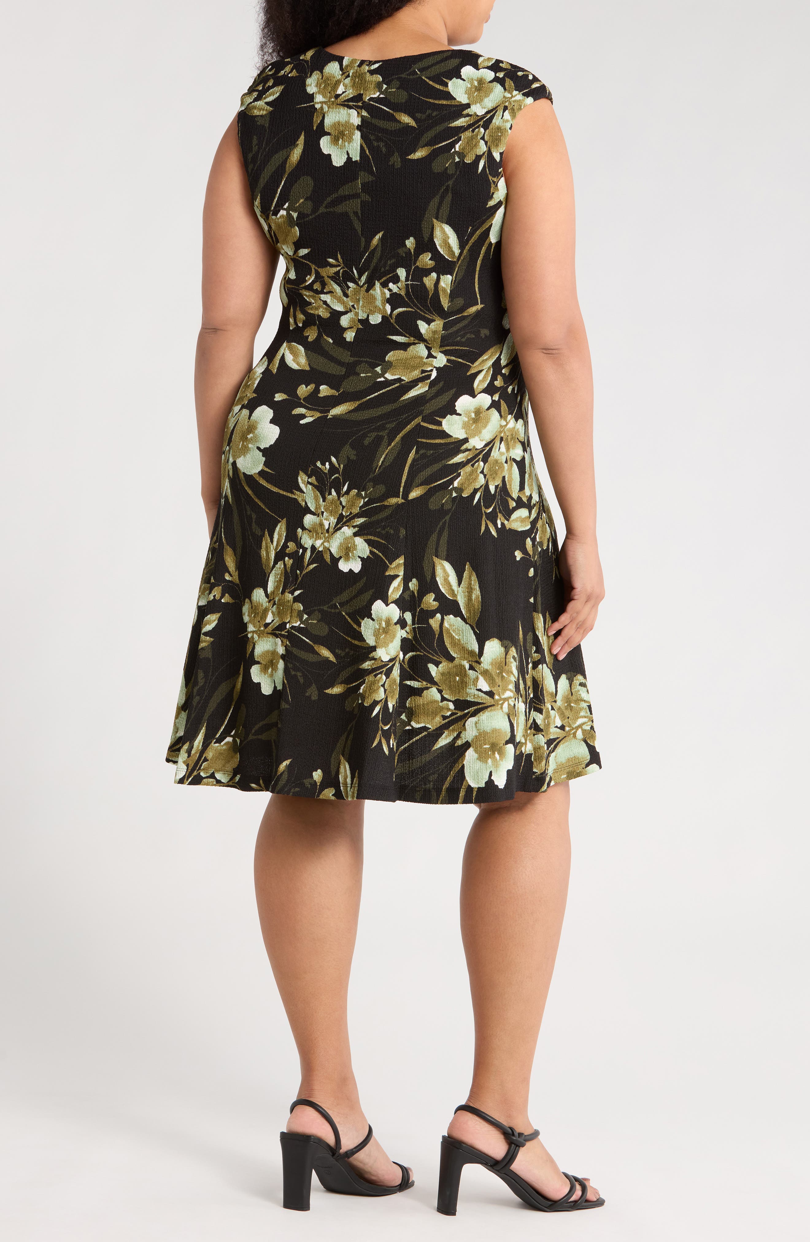 Cap Sleeve Fit and Flare Dress - image 2