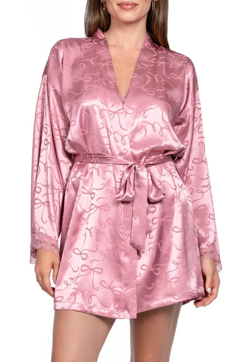 Casey Jacquard Bow Satin Wrap, Main, color, ROSE