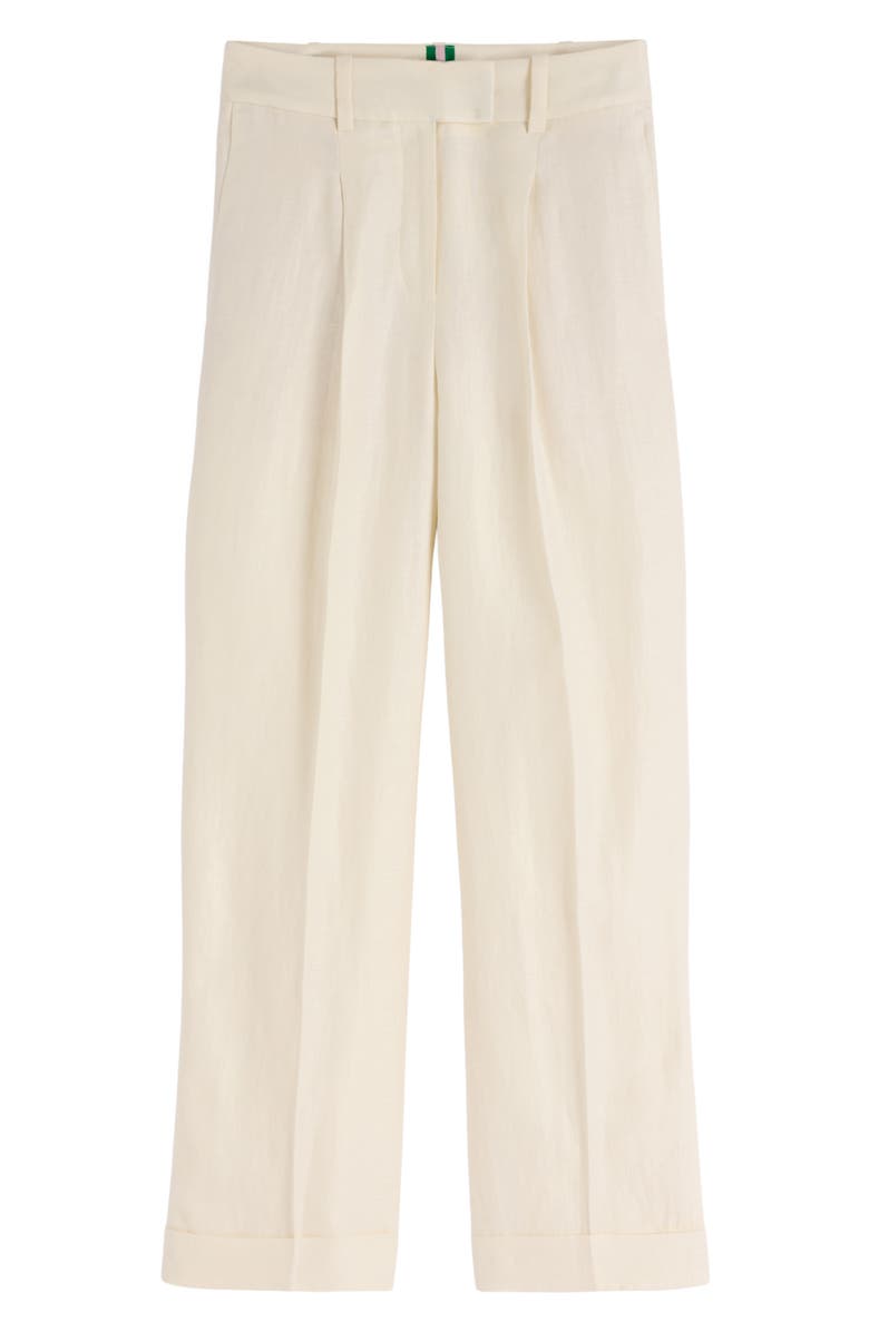 Boden Chiswick Crop Linen Pants, Alternate, color, Ivory