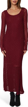 Lost + Wander Sistine Tale Long Sleeve Open Stitch Maxi Dress