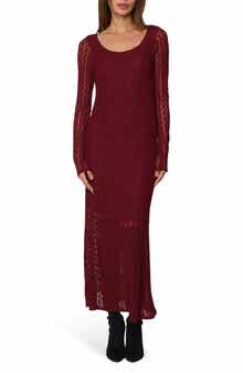 Lost + Wander Sistine Tale Long Sleeve Open Stitch Maxi Dress