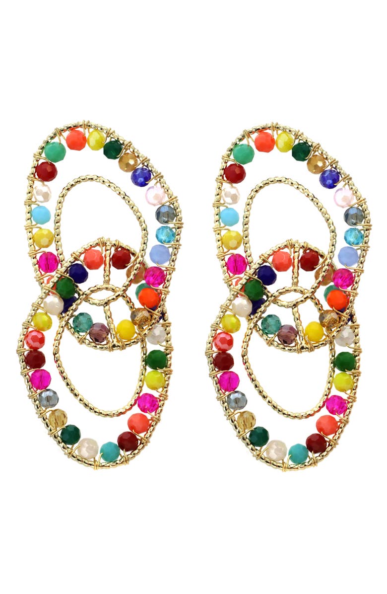 Panacea Crystal Link Drop Earrings, Main, color, 