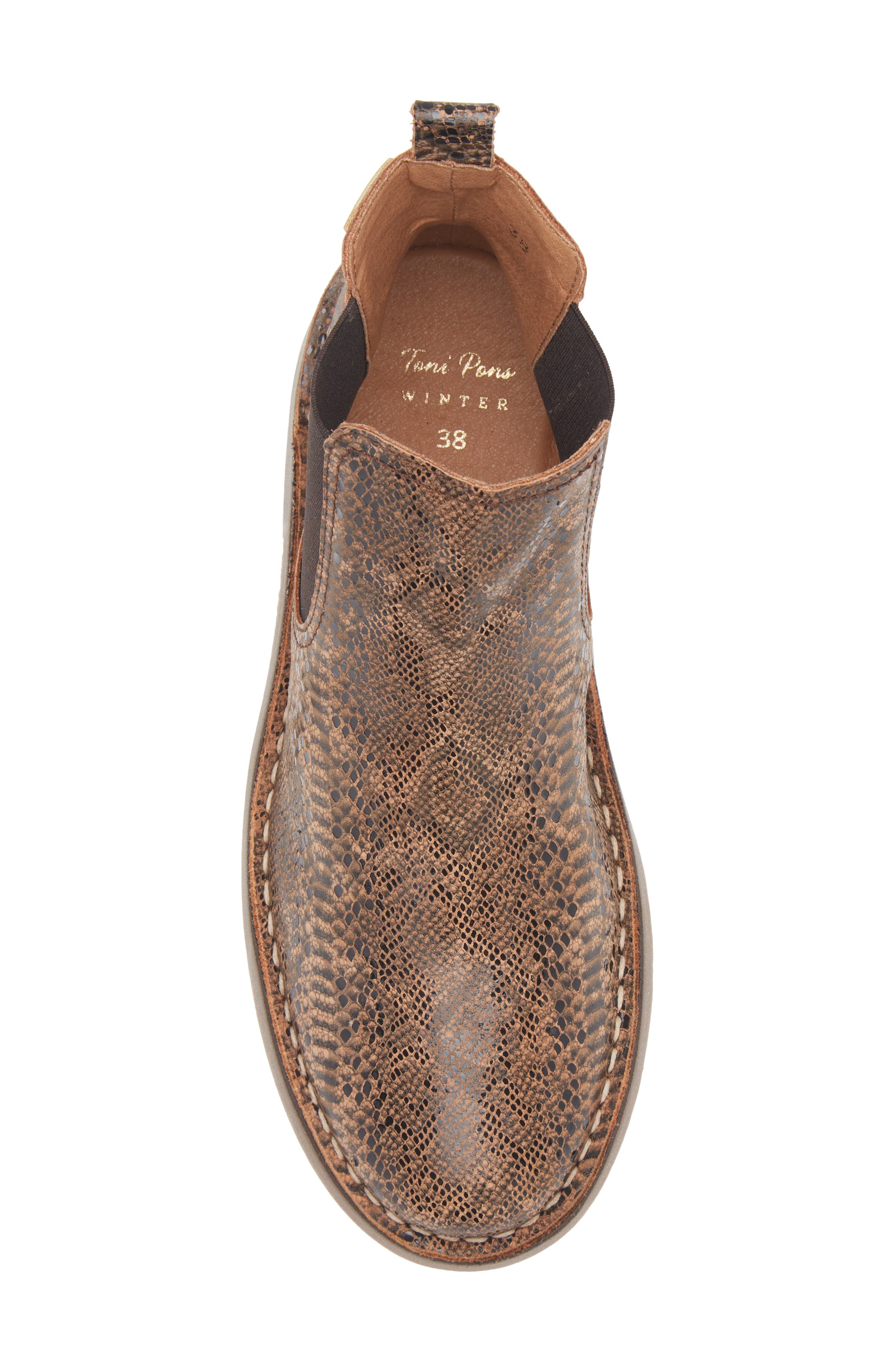 Toni Pons Isa Snakeskin Embossed Chelsea Boot, Alternate, color, Cobra