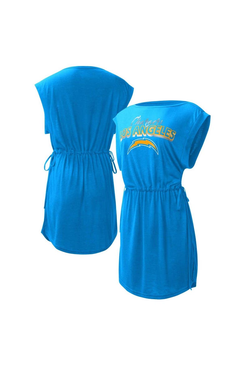 Women's G-III 4Her by Carl Banks Powder Blue Los Angeles Chargers G.O.A.T. Swimsuit Cover-Up, Alternate, color, Powder Blue
