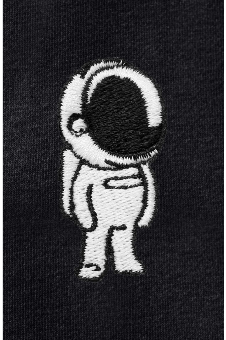 Astronaut Zip Fleece Hoodie, Alternate, color, Black