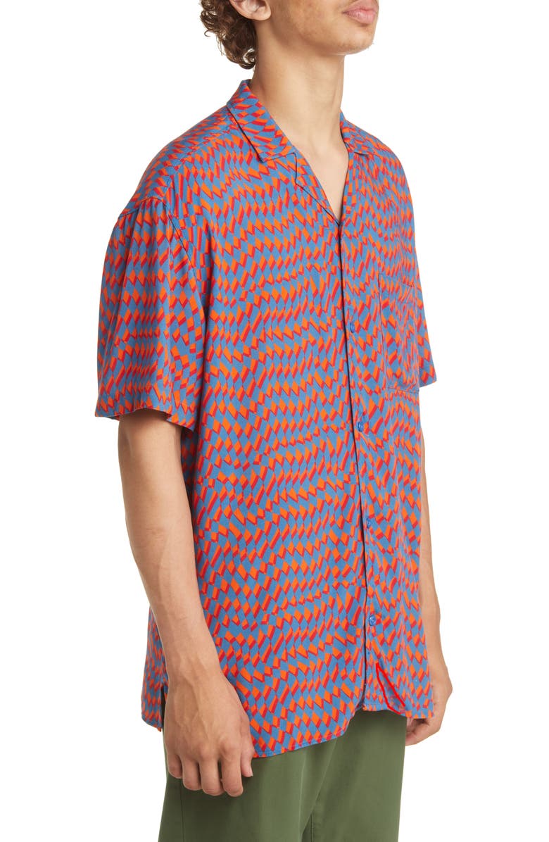 BP. Print Short Sleeve Button-Up Camp Shirt, Alternate, color, 