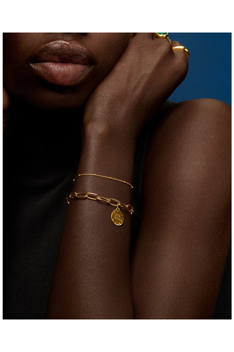 ID Oval Charm Bracelet, Alternate, color, 18CT GOLD VERMEIL/ SS